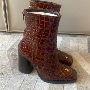 Brown Leather Booties